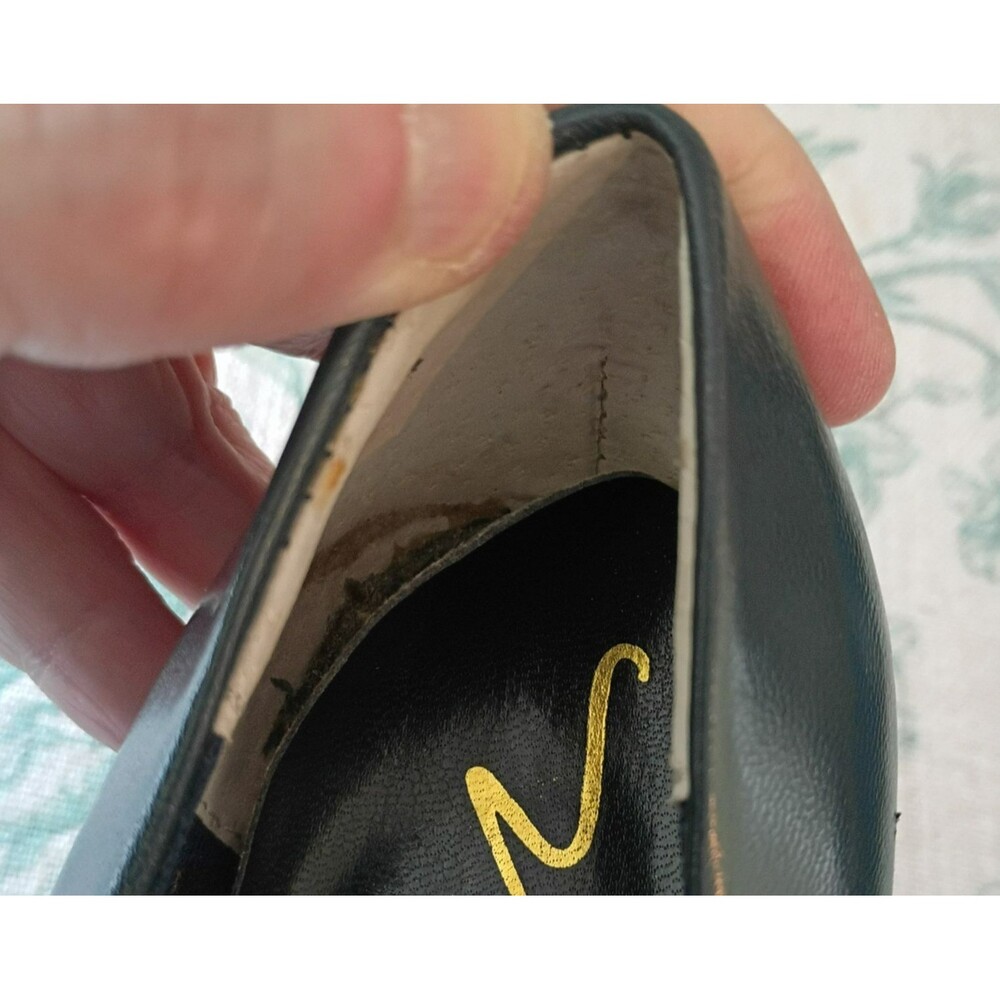 Newport News Easy Style Women's Fine Leather Blue Pumps Stiletto Heels 7.5 Wide - Picture 10 of 11